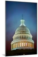 US Capitol at night in fog, Washington D.C., USA-null-Mounted Photographic Print