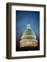 US Capitol at night in fog, Washington D.C., USA-null-Framed Photographic Print