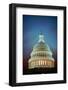 US Capitol at night in fog, Washington D.C., USA-null-Framed Photographic Print