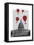 US Capitol Building and Red Hot Air Balloons-Fab Funky-Framed Stretched Canvas