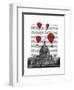 US Capitol Building and Red Hot Air Balloons-Fab Funky-Framed Art Print