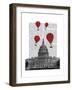 US Capitol Building and Red Hot Air Balloons-Fab Funky-Framed Art Print