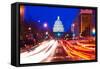 US Capitol Building at dusk, Pennsylvania Avenue, Washington DC, USA-null-Framed Stretched Canvas