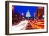 US Capitol Building at dusk, Pennsylvania Avenue, Washington DC, USA-null-Framed Photographic Print