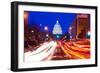 US Capitol Building at dusk, Pennsylvania Avenue, Washington DC, USA-null-Framed Photographic Print