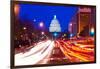 US Capitol Building at dusk, Pennsylvania Avenue, Washington DC, USA-null-Framed Photographic Print