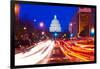 US Capitol Building at dusk, Pennsylvania Avenue, Washington DC, USA-null-Framed Photographic Print