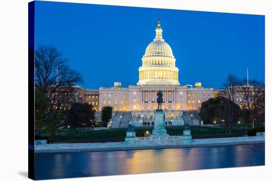 US Capitol Building at Dusk, Washington Dc, USA-vichie81-Stretched Canvas