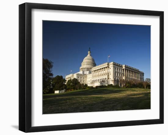 US Capitol Complex and Capitol Building Showing Current Renovation Work on Dome, Washington DC, USA-Mark Chivers-Framed Photographic Print