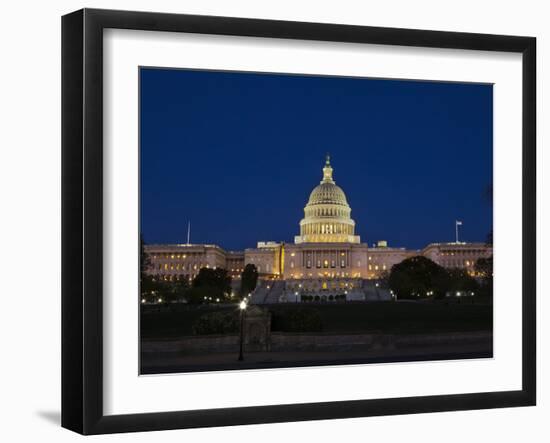 US Capitol Complex, Capitol and Senate Building Showing Current Renovation Work, Washington DC, USA-Mark Chivers-Framed Photographic Print