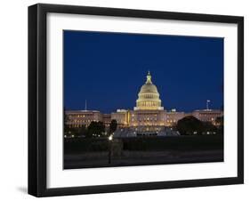 US Capitol Complex, Capitol and Senate Building Showing Current Renovation Work, Washington DC, USA-Mark Chivers-Framed Photographic Print