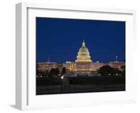 US Capitol Complex, Capitol and Senate Building Showing Current Renovation Work, Washington DC, USA-Mark Chivers-Framed Photographic Print