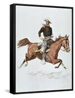 Us Cavalry Officer in Campaign Dress of the 1870S-Frederic Sackrider Remington-Framed Stretched Canvas