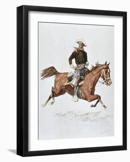 Us Cavalry Officer in Campaign Dress of the 1870S-Frederic Sackrider Remington-Framed Giclee Print