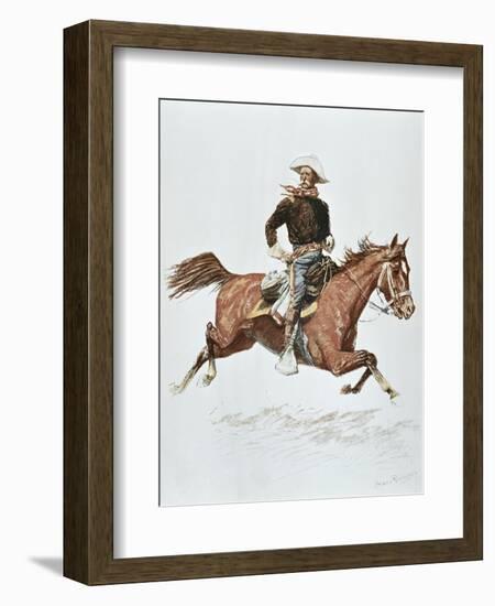 Us Cavalry Officer in Campaign Dress of the 1870S-Frederic Sackrider Remington-Framed Giclee Print