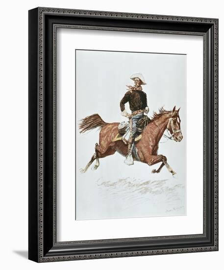 Us Cavalry Officer in Campaign Dress of the 1870S-Frederic Sackrider Remington-Framed Giclee Print