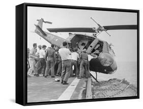 US Choppers Ditched after Saigon Pull-Out-null-Framed Stretched Canvas