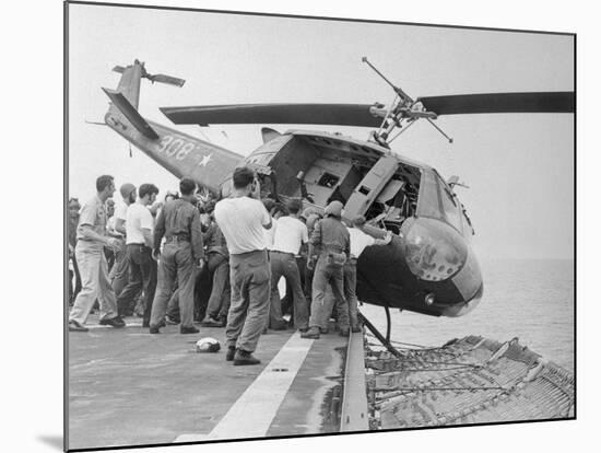 US Choppers Ditched after Saigon Pull-Out-null-Mounted Photographic Print