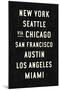 US Cities-Michael Jon Watt-Mounted Giclee Print