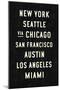 US Cities-Michael Jon Watt-Mounted Premium Giclee Print