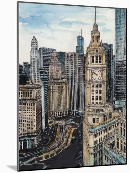 US Cityscape-Chicago-Melissa Wang-Mounted Art Print