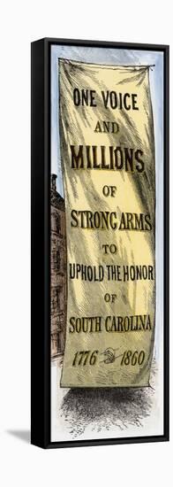 US Civil War, 1861-1865: Street Banner Used during the 1860 Democrate Convention in Charleston, Sou-null-Framed Stretched Canvas