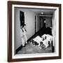 US Coast Guard Academy, Lower Classmen Bowing over Books, Hoping for Luck in Examinations-William C^ Shrout-Framed Photographic Print