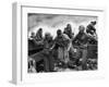 US Coast Guardsmen Assisting a Wounded Marine Returning from the Fight on Iwo Jima-null-Framed Photographic Print