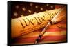 Us Constitution - We the People-oersin-Framed Stretched Canvas