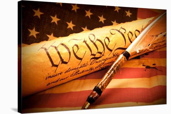 Us Constitution - We the People-oersin-Stretched Canvas