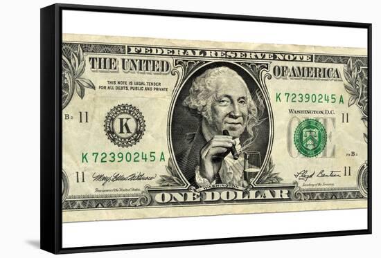 US Dollar Bill, George Washington Parody-SMETEK-Framed Stretched Canvas