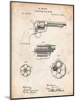 US Firearms Single Action Army Revolver Patent-Cole Borders-Mounted Art Print