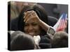 US First Lady Michelle Obama Greets the Crowd after Her Husband's Speech in Prague, Czech Republic-null-Stretched Canvas