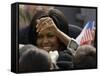 US First Lady Michelle Obama Greets the Crowd after Her Husband's Speech in Prague, Czech Republic-null-Framed Stretched Canvas