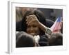 US First Lady Michelle Obama Greets the Crowd after Her Husband's Speech in Prague, Czech Republic-null-Framed Photographic Print