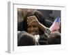 US First Lady Michelle Obama Greets the Crowd after Her Husband's Speech in Prague, Czech Republic-null-Framed Photographic Print