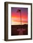 US Flag flies at sunrise in Orange Clouds in Baker California off Interstate 15 Highway-null-Framed Photographic Print