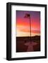 US Flag flies at sunrise in Orange Clouds in Baker California off Interstate 15 Highway-null-Framed Photographic Print