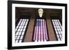 Us Flag Hanging in the Union Railroad Station, Omaha, Nebraska, USA-Walter Bibikow-Framed Photographic Print