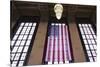 Us Flag Hanging in the Union Railroad Station, Omaha, Nebraska, USA-Walter Bibikow-Stretched Canvas