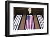 Us Flag Hanging in the Union Railroad Station, Omaha, Nebraska, USA-Walter Bibikow-Framed Photographic Print