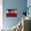 US Flag on Barn and Tulip Field, Skagit Valley, Washington, USA-William Sutton-Photographic Print displayed on a wall