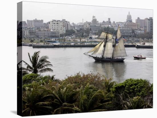 US-Flagged Vessel Amistad Nears the Port of Havana-null-Stretched Canvas