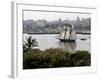 US-Flagged Vessel Amistad Nears the Port of Havana-null-Framed Photographic Print