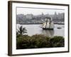 US-Flagged Vessel Amistad Nears the Port of Havana-null-Framed Photographic Print