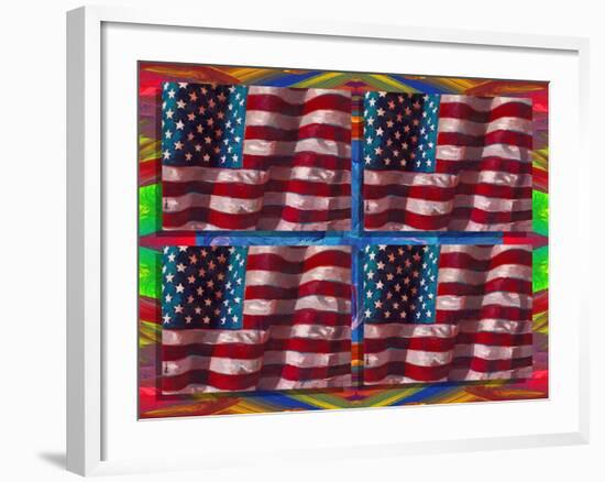 US Flags-Howie Green-Framed Giclee Print