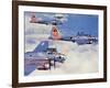 Us Flying Fortress B17 Bombers with Mustang Fighter Escort-null-Framed Giclee Print