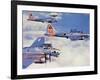 Us Flying Fortress B17 Bombers with Mustang Fighter Escort-null-Framed Giclee Print