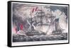 Us Frigate 'Constellation' Captures the 'L'Insurgente' in the West Indies at the Battle of Basseter-null-Framed Stretched Canvas