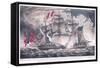 Us Frigate 'Constellation' Captures the 'L'Insurgente' in the West Indies at the Battle of Basseter-null-Framed Stretched Canvas